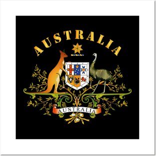 COA - Australia wo COA Txt Posters and Art